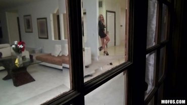 Mofos - Stalker Filming A Blonde Masturbating Then Enters Her House