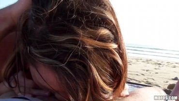 Mofos - Girlfriend Gives Her Man Head On The Beach